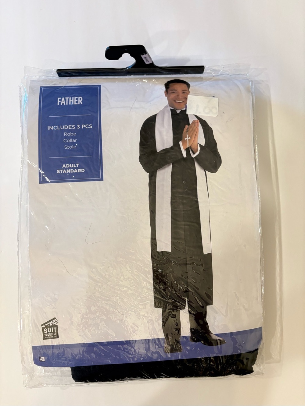 Suit Yourself Costume Co 3-piece Father Priest Costume Size Standard NEW